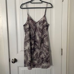 Palm print spaghetti mini dress